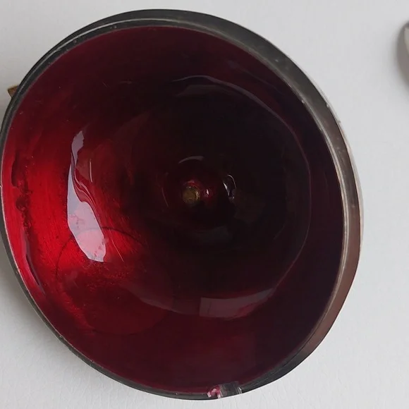 Michael ARAM Silver and Red Apple-Shaped Bowl with Spoon - Picture 9 of 9